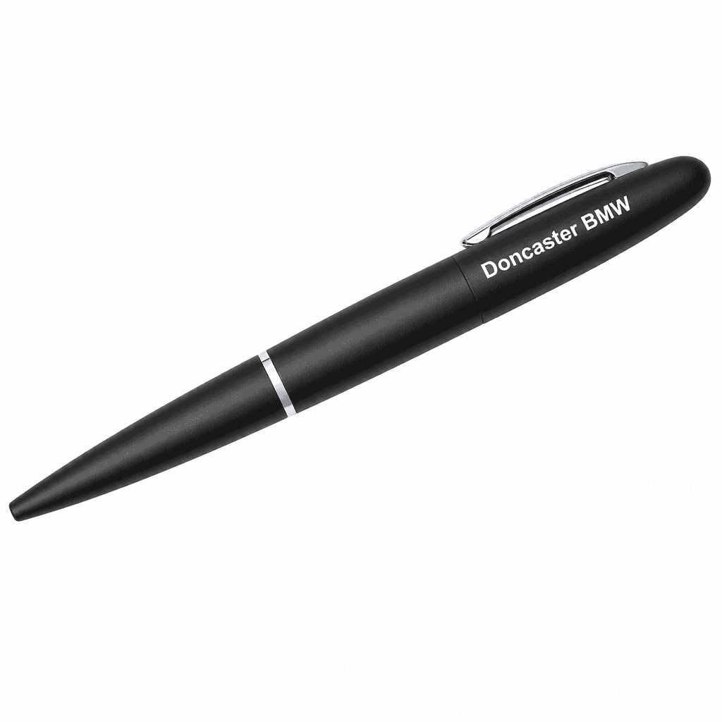 Doncaster BMW executive pen — co-branded dealership and BMW marque, designed and made by Sense2.