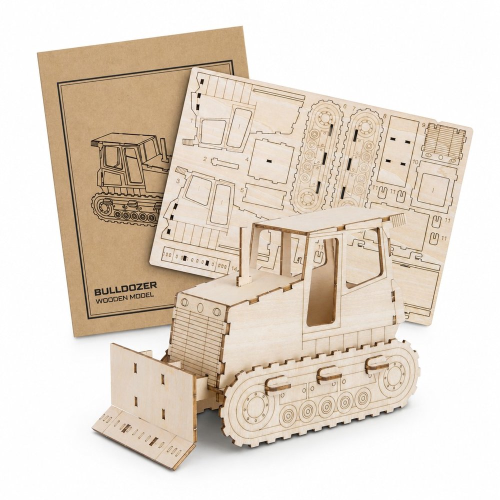 Basswood Bulldozer Model Kit