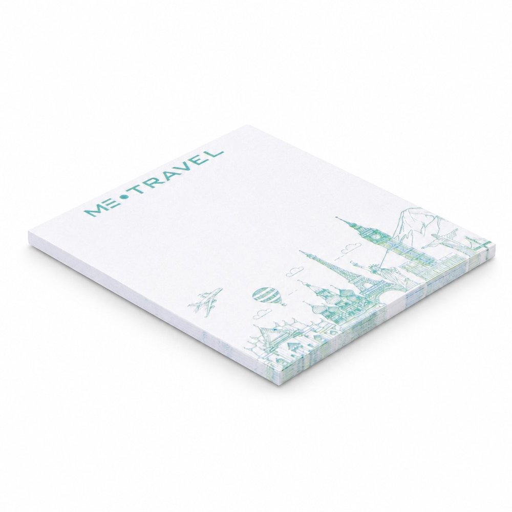 Custom Sticky Note Pad 70x75mm White 25 Sheets