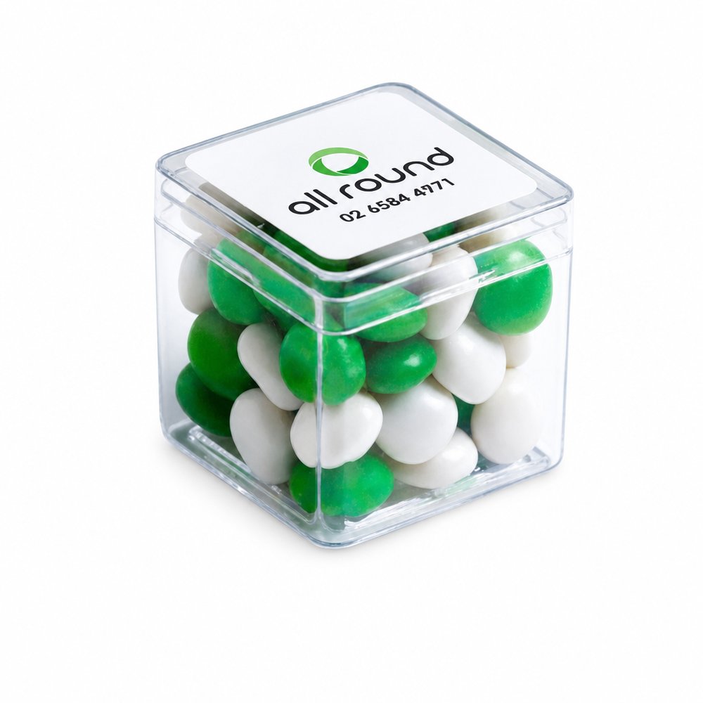 Custom Printed Chewy Fruit Candy Acrylic Cube 60g
