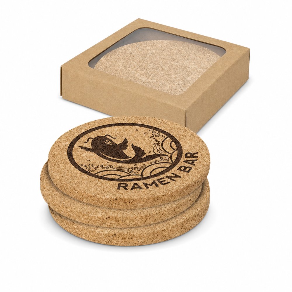 Round Cork Coaster Set — Branded Drinkware
