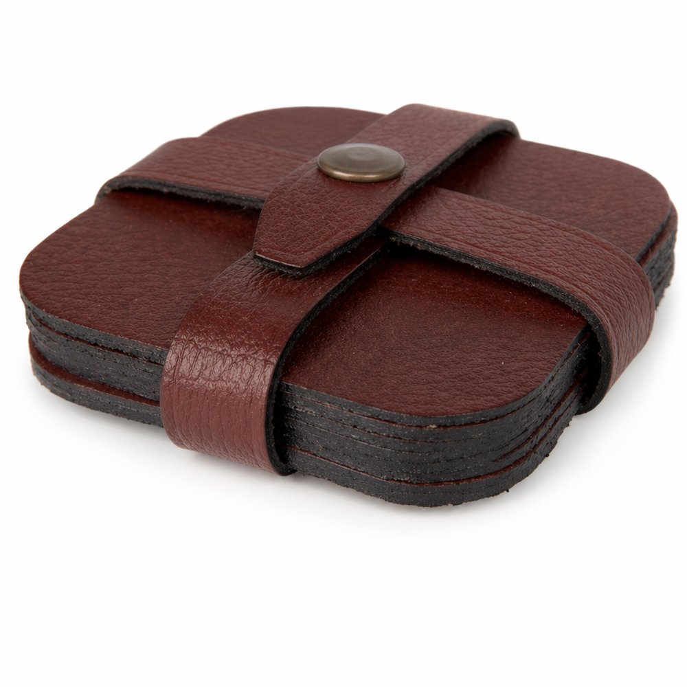Australian Leather Coasters, Debossed Set of 8