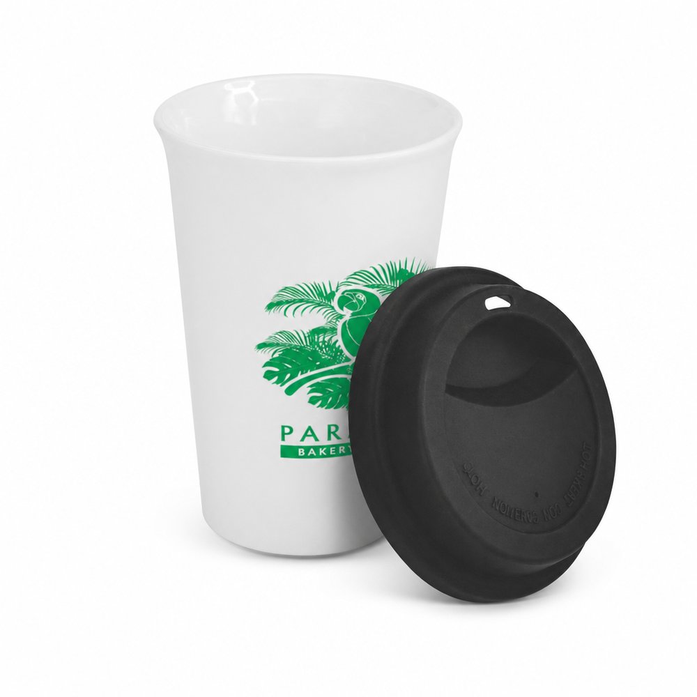 Double Wall Ceramic Coffee Cup 300ml — Branded