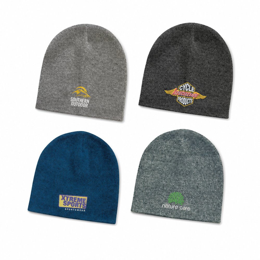 Buller Knit Beanie — Embroidered Heather Two-Tone