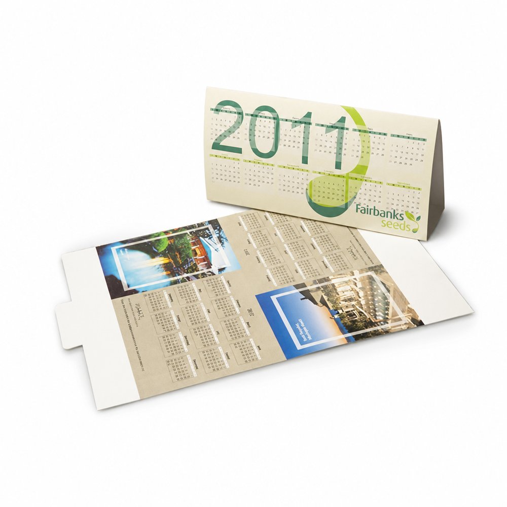 Branded Desk Calendars 215mm — Foldable Counter Display
