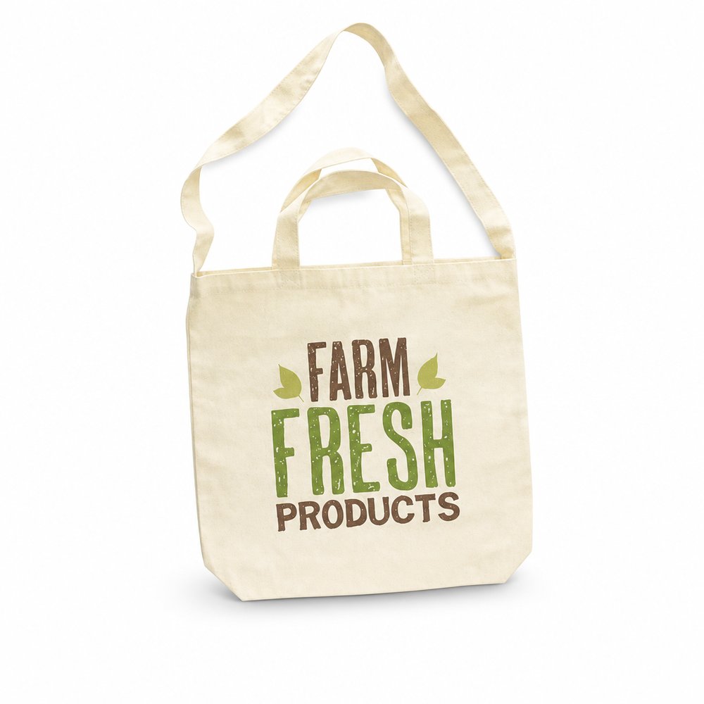 Dual-Strap 220gsm Natural Cotton Gusset Tote Bag