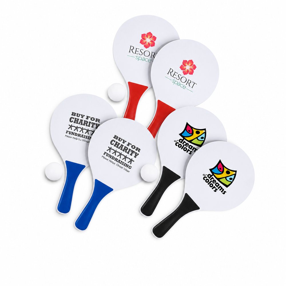Branded Paddle Ball Set — Beach Bats with Custom Print