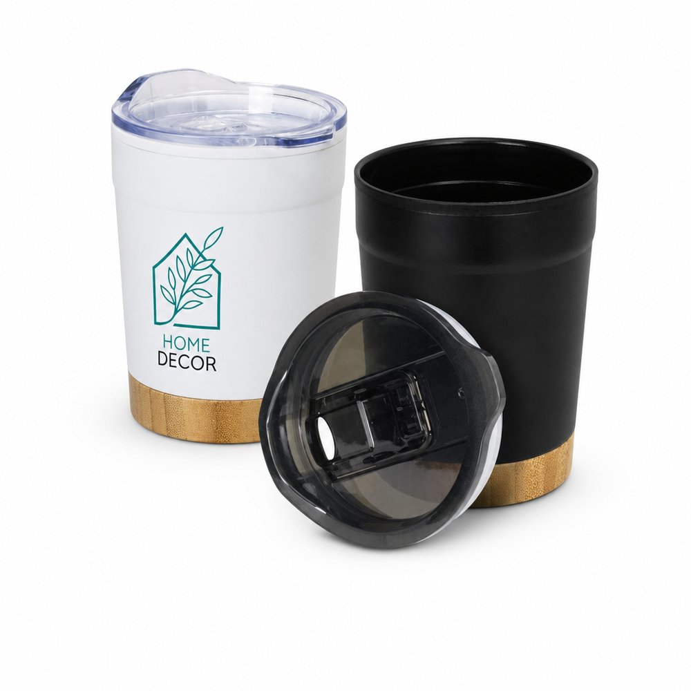 Double Wall Bamboo Base Reusable Coffee Cup