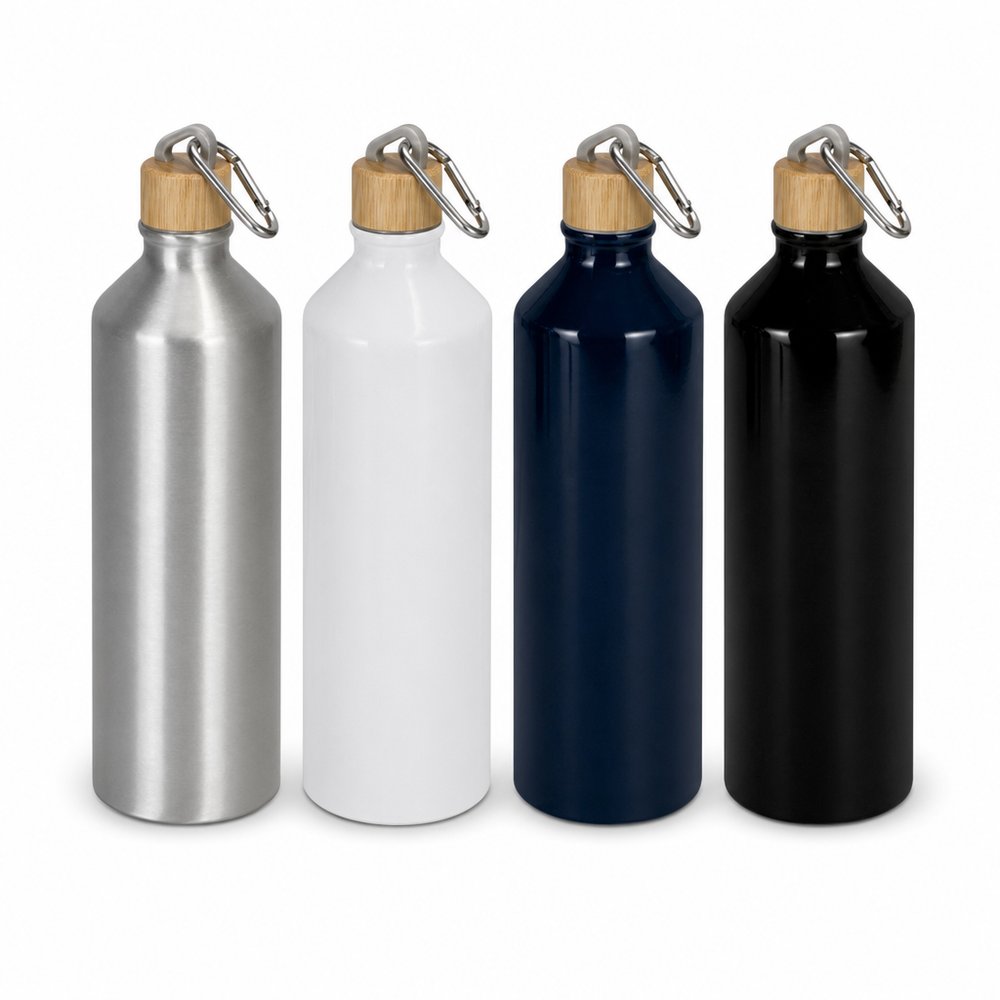 Bamboo Lid Aluminium Drink Bottle 750ml — Branded