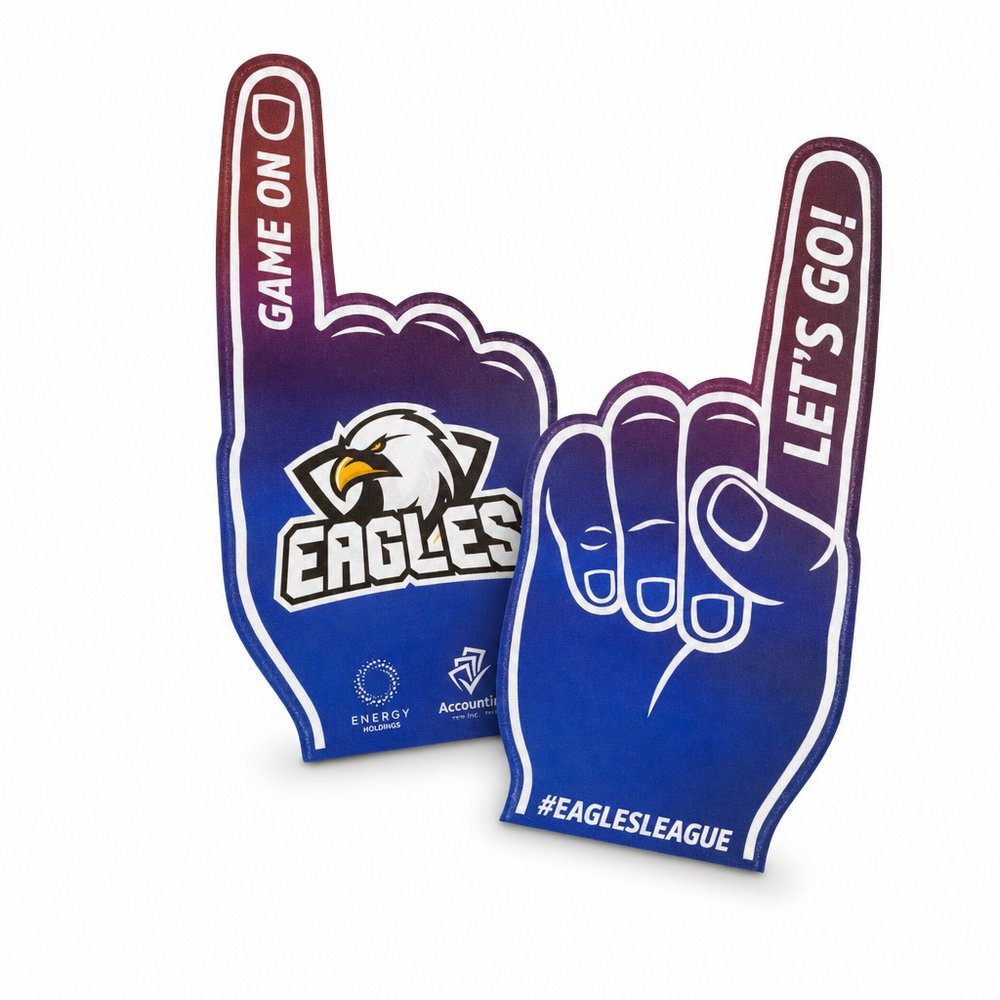 Branded Foam Supporters Hands — Custom Cheer Props