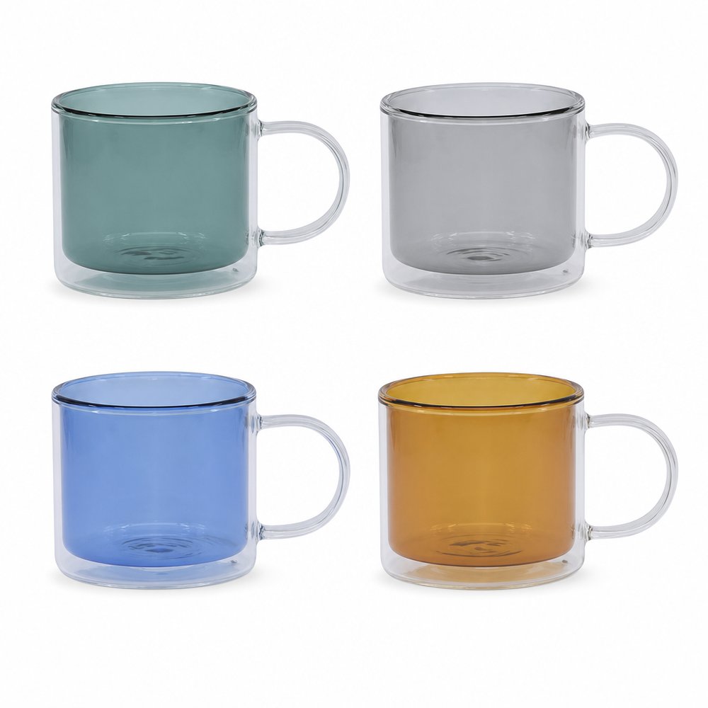 Double Wall Glass Mug — Coloured Borosilicate