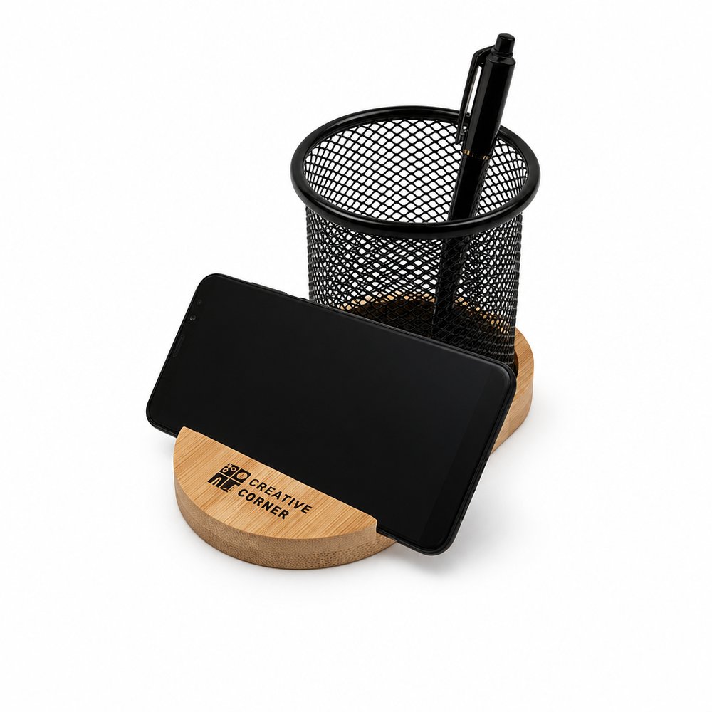 Bamboo Pen and Phone Stands
