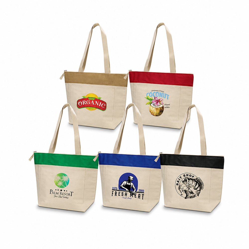 Cotton Cooler Bags with Colour Trim