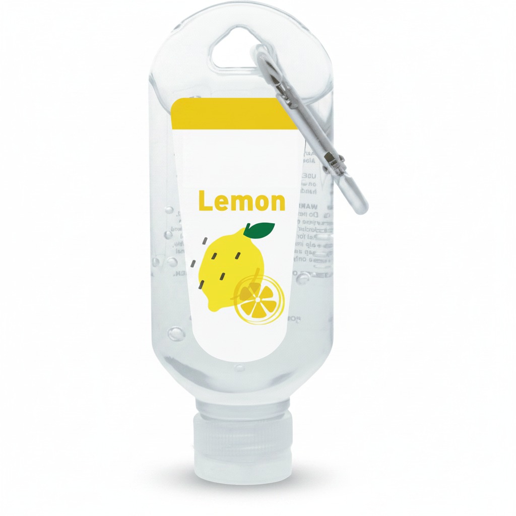 Lemon Hand Sanitiser with Carabiner Clip