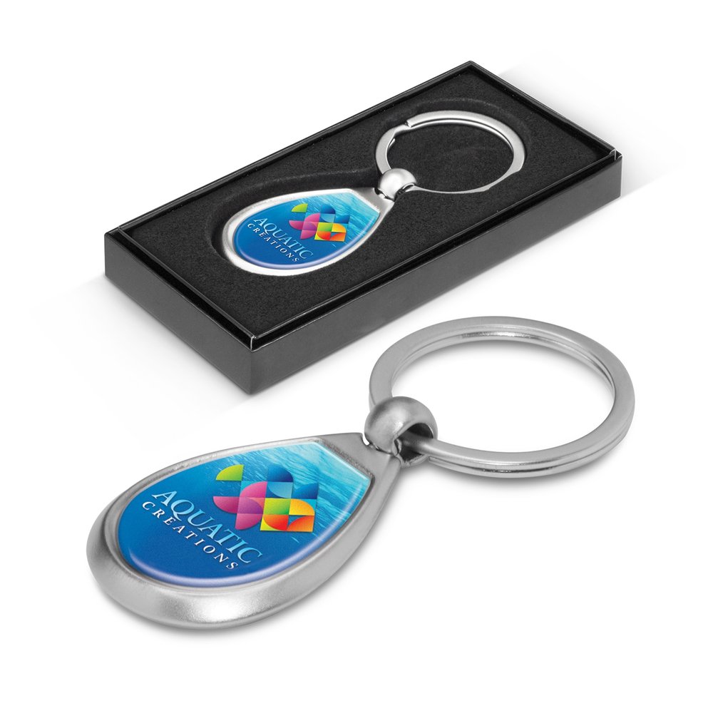 Satin Chrome Drop Keyring