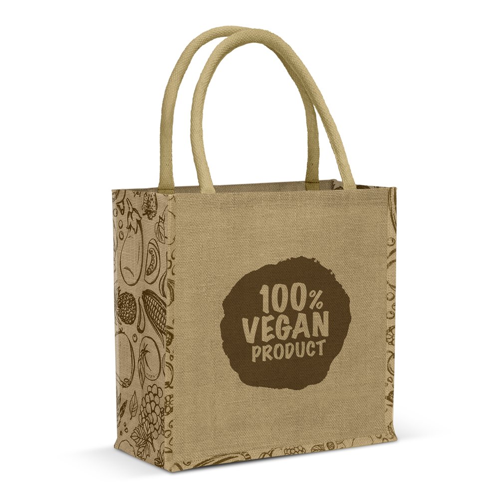 Laminated Jute Tote Bag with Padded Cotton Handles