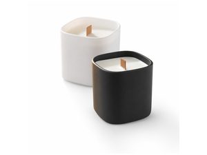 Square Glass Candle with Wooden Wick