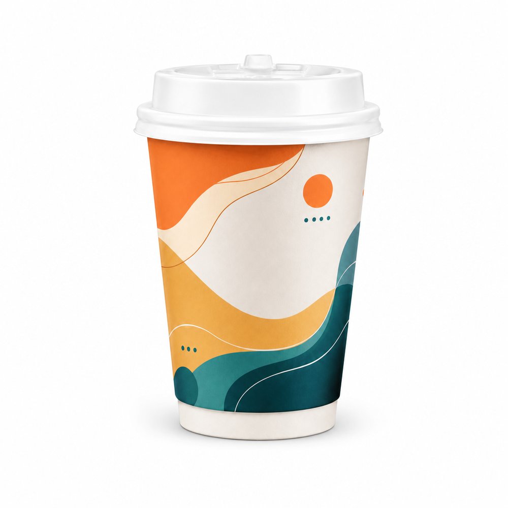 Double Walled Paper Cup 280ml Custom Print