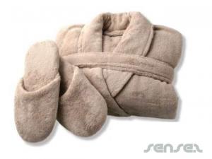 Promotional Fleece Bathrobe and Slipper Sets
