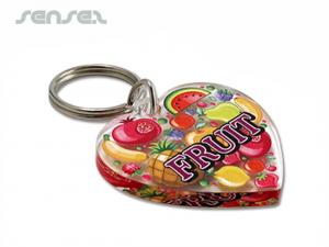 Promotional Heart Shaped Acrylic Keyrings (5x5cm)