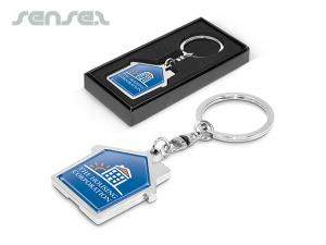 Promotional Chrome House Keyrings
