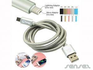 Promotional Universal USB Charging Cables - Metallic