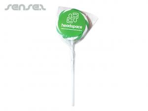 Promotional Twist Green & White Lollipops