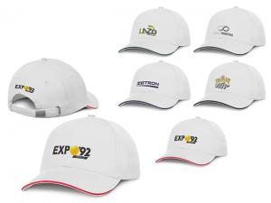 Promotional White Sports Caps With Colorful Trim