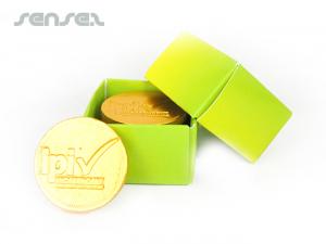 Promotional Chocolate Coins In Mini Boxes