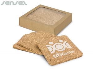 Promotional Island Cork Coaster Sets - Square (4)