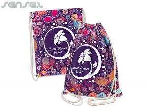 Promotional Colour Cotton Drawstring Backpacks (Med)
