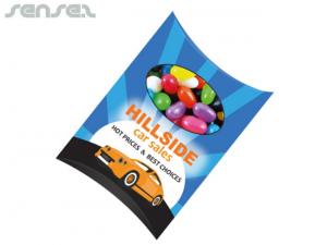 Promotional Full Colour Printed Window Pillow Boxes With Jelly Beans