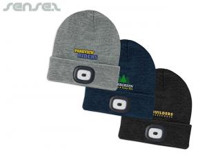 Promotional Lit Up Head Light Rechargeable Beanies