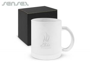 Promotional Okter Glass Frosted Coffee Mugs (300ml)