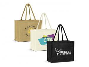 Promotional Zoe Eco Jute Tote Bags (Wide Large)