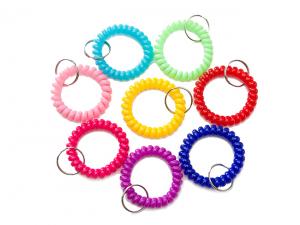 Promotional Spring Coil Wrist Band Key Rings