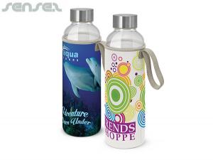 Promotional Full Colour Borosilicate Glass Drink Bottles (600ml)