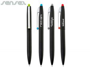 Promotional Accent Matt Black Rubberised Pens