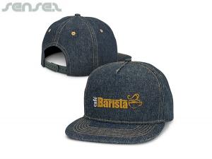 Promotional Emanuel Dark Denim Flat Peak Caps