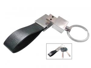 Promotional Onyx Leather USB Keyrings (4GB)