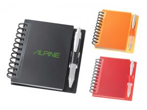 Promotional Coloured Spiral Memo Notebooks With Pen