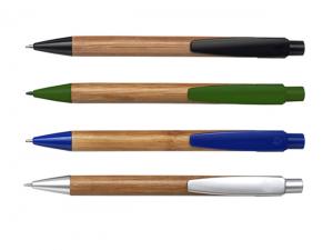 Promotional Plastic Pens With Bamboo Barrel