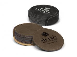 Promotional PU Round Coaster Sets (6Pcs)