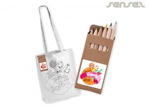 Promotional Long Handle Creative Cotton Colouring Bags