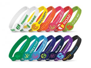 Promotional Embossed Zircon Silicone Wrist Bands