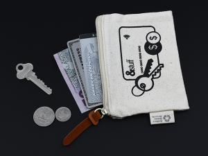 Promotional Unbleached Cotton Zippered Pouches (Med)