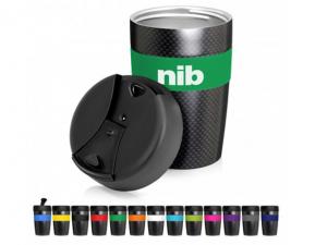 Promotional Carbonite Double Walled Flip Lid Cups (375ml)