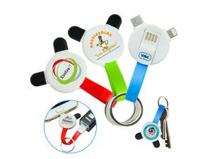 Promotional Panda Connector Cable Keyrings