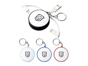 Promotional Round 3 In 1 Charging Cable Keyrings