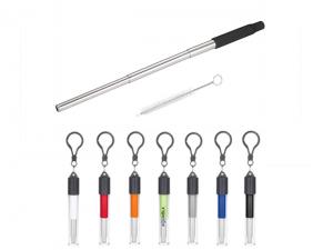 Promotional Clip Stainless Telescopic  Straws